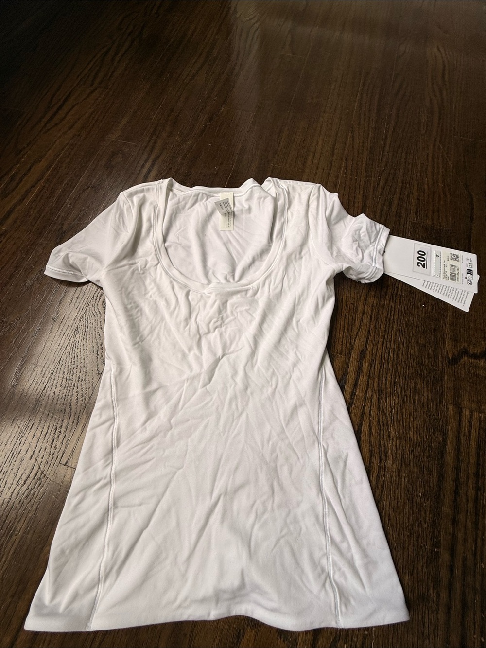 lululemon athletica White Scoop Neck Short Sleeve Top
